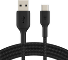 Kabel Belkin USB-A do USB-C w oplocie 3m Czarny (CAB002BT3MBK)