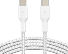 Belkin Kabel USB-C do USB-C w oplocie 1m Biały (CAB004BT1MWH) - obraz 1