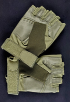 Перчатки беспалые тактические Battle Wolf размер Л (полубхват 10,5 см) Оливковый - изображение 4