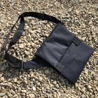 Универсальная сумка тактическая нагрудная, сумка с кобурой из плотной ткани на липучках через плечо Черная - изображение 8