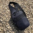 Универсальная сумка тактическая нагрудная, сумка с кобурой из плотной ткани через плечо Черная - изображение 10