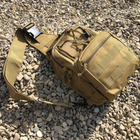 Универсальная сумка тактическая нагрудная, военная сумка из плотной тактической ткани через плечо Койот - изображение 9