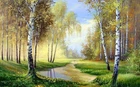 Алмазная мозаика Березовая роща 60x40см DM-260