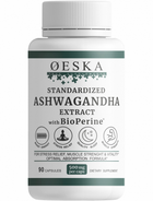 Ашваганда Ashwagandha Extract + BioPerine 500мг 90 капсул Oeska | Экстракт Ашваганды и Черного Перца | 25мг вітанолідів в капсулі
