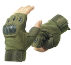 Перчатки тактические военные OY-001 XXL беспалые оливковый - изображение 3