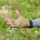 Тактичні рукавички короткопалі (відкриті, без пальців) з гербом койот L - зображення 4
