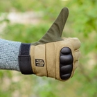 Тактичні рукавички довгопалі (закриті, з пальцями) з гербом койот L - зображення 4
