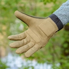 Перчатки тактические длиннопалые (закрытые, с пальцами) с гербом койот L - изображение 7