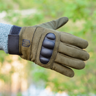 Тактичні рукавички довгопалі (закриті, з пальцями) з гербом какі L - зображення 1