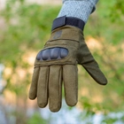 Тактичні рукавички довгопалі (закриті, з пальцями) з гербом какі XXL - зображення 4