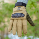 Тактичні рукавички довгопалі (закриті, з пальцями) з гербом койот XXL - зображення 5