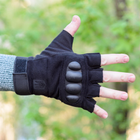 Тактичні рукавички короткопалі (відкриті, без пальців) з гербом чорні XXL - зображення 9