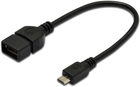 Adapter Digitus USB 2.0 (AF/microB) OTG 0,2 m Czarny (AK-300309-002-S) - obraz 1