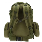 Рюкзак тактичний чоловічий з 3 підсумками Tactical Backpack B08 Oliva на 55 л військовий туристичний для полювання та риболовлі з кріпленням MOLLE - зображення 3