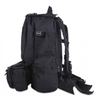 Рюкзак тактичний чоловічий з 3 підсумками Tactical Backpack B08 Чорний на 55 л військовий туристичний для полювання та риболовлі з кріпленням MOLLE - зображення 4