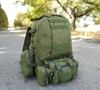 Тактический рюкзак Tactic рюкзак с подсумками на 55 л. штурмовой рюкзак Олива 1004-olive - изображение 3