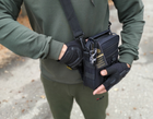Сумка тактическая барсетка на плечо Tactic с карманом под пистолет Black (102-black) - изображение 5