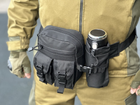 Сумка тактическая городская на пояс Tactical с карманом под бутылку Черная (1026-black) - изображение 3