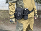 Сумка тактическая городская на пояс Tactical с карманом под бутылку Черная (1026-black) - изображение 6