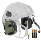 Активні навушники Earmor M32H для стрільби, тактичні, захисні з кріпленням на шолом та мікрофоном Зелені - изображение 7