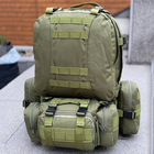 Тактичний рюкзак з трьома штурмовими підсумками для військових Олива - зображення 8