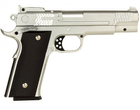Пистолет металлический 1713 серебряный игровой стреляет пульками 6 мм - изображение 3