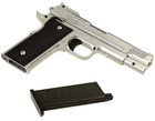 Пистолет металлический 1713 серебряный игровой стреляет пульками 6 мм - изображение 4
