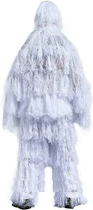 Маскировочный защитный легкий зимний костюм накидка из синтетической нити воздухопроницаемый 57х76 см белый под снег универсальный полевой (Kali) - изображение 4