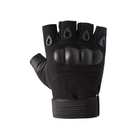 Штурмові рукавички без пальців Combat похідні захисні армійські Чорний - L (Kali) - зображення 2