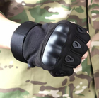 Штурмові рукавички без пальців Combat похідні захисні армійські Чорний - L (Kali) - зображення 5