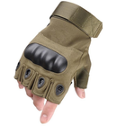 Штурмові рукавички без пальців Combat похідні захисні армійські Оливка - XL (Kali) - зображення 1