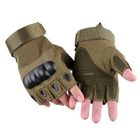 Штурмові рукавички без пальців Combat похідні захисні армійські Оливка - XL (Kali) - зображення 3