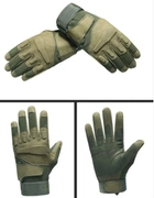Захисні рукавиці FQ16S003 повнопалі перчатки з оболонкою для кісточок рук повітропроникні регулювання манжетів на липучці оливкові L (Kali) - зображення 3