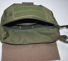 Напашник сумка, паховый подсумок тактический утилитарный с креплением к плитоноске на велкро Олива - изображение 4
