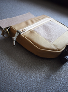 Напашник сумка, паховый подсумок тактический утилитарный с креплением к плитоноске на велкро Койот - изображение 4