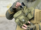 Сумка тактическая городская на пояс Tactical с карманом под бутылку Олива (1026-olive) - изображение 6