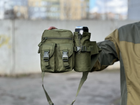 Сумка тактическая городская на пояс Tactical с карманом под бутылку Олива (1026-olive) - изображение 7