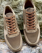 Черевики тактичне взуття кросівки полегшені (літо) натуральна гідрофобна шкіра посилена п’ята та носок Койот 40 - зображення 3