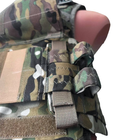 Військова тактична Плитоноска для плит 300х250мм та бічним камербандом для кевлару, CORDURA 500D, колір Мультикам - зображення 7