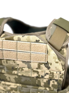 Військова тактична Плитоноска для плит 300х250мм та бічним камербандом для кевлару, CORDURA 500D, колір Піксель ЗСУ - зображення 8