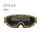 Тактическая маска WILEY X SPEAR Smoke/Clear/Rust Tan Frame (3 линзы) Койот SP293DLT - изображение 5