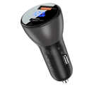 Автомобильное зарядное устройство ACEFAST B6 metal 63W USB-A/USB-C with digital display black