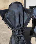 Берці черевики тактичні літні "SAFARI" прошитие шкіра крейзі 45 розмір Чорні - зображення 3
