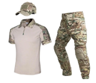 Тактический летний военный коcтюм форма Gunfighter футболка поло, штаны+наколенники, кепка р.3XL - изображение 1