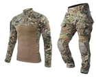 Тактический летний военный коcтюм форма Gunfighter мультикам убакс, штаны+наколенники р.4XL - изображение 1