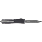 Нож Microtech UTX-70 Double Edge Apocalyptic DFS Serrator Distressed Black (147-D12DBK) - изображение 2