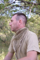 Тактичний маскувальний шарф сітка військова шаль із трикутної сітки Бежевий - зображення 2