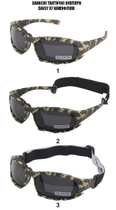 Daisy X7-X камуфляж Захисні тактичні окуляри + 7 комплектів лінз. товщина лінз 2 мл-збільшена товщина - зображення 6