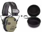 Активные защитные наушники для органов слуха Walkers Razor складные оголовье с металлической проволочной рамой динамическое подавление звуков Олива - изображение 2