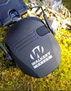 Активные наушники для защиты органов слуха шумоподавляющие Walkers Razor с металлическим оголовьем складные регулятор громкости и аудиовыход черные (Kali) - изображение 5